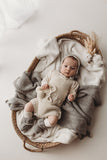 HEIRLOOM Lace 'Alpaca' Blanket - Silver with Cloud Edge Detail