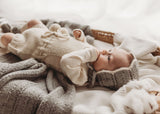 HEIRLOOM Lace 'Alpaca' Blanket - Silver with Cloud Edge Detail