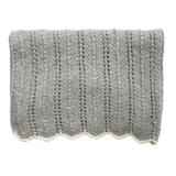 HEIRLOOM Lace 'Alpaca' Blanket - Silver with Cloud Edge Detail