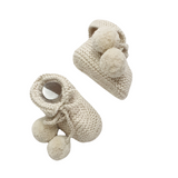 KIP 'Alpaca' Baby Booties - Cloud
