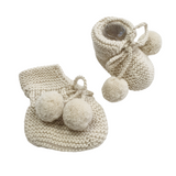 KIP 'Alpaca' Baby Booties - Cloud