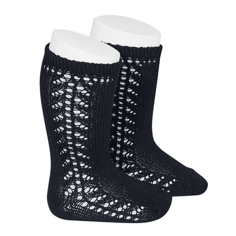 CONDOR SOCKS - Side Lace Knee-High in EBONY (900)