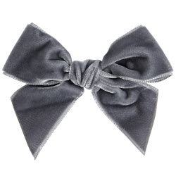 CONDOR - Velvet Hair Bow in CHARCOAL MARLE (230)