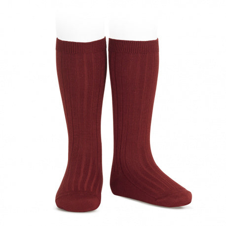 CONDOR SOCKS - Ribbed Knee-High in BURGUNDY (572)
