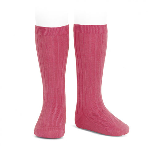 CONDOR SOCKS - Ribbed Knee-High in CRIMSON (521) [NEW SHADE]