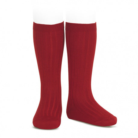 CONDOR SOCKS - Ribbed Knee-High in RASPBERRY(554)