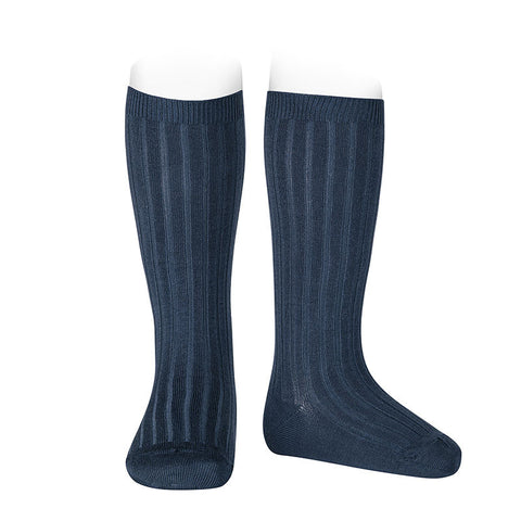 CONDOR SOCKS - Ribbed Knee-High in LAPIS (484)