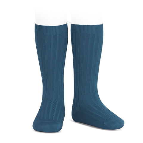 CONDOR SOCKS - Ribbed Knee-High in OCEAN (453)