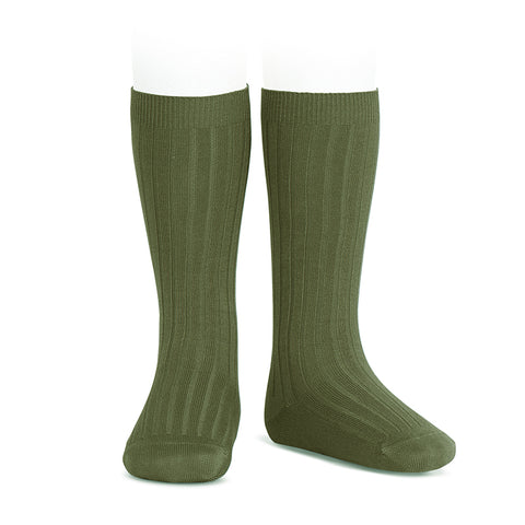 CONDOR SOCKS - Ribbed Knee-High in MOSS (742)