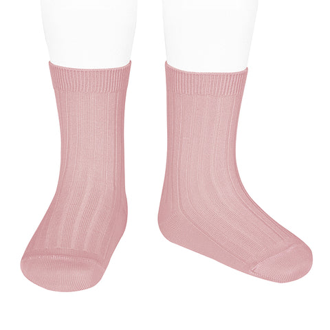 CONDOR SOCKS - Ribbed Short in ROSE BLUSH (526)