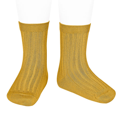 CONDOR SOCKS - Ribbed Short in MOSTAZA (629)