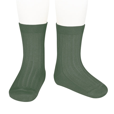CONDOR SOCKS - Ribbed Short in FOREST (761)