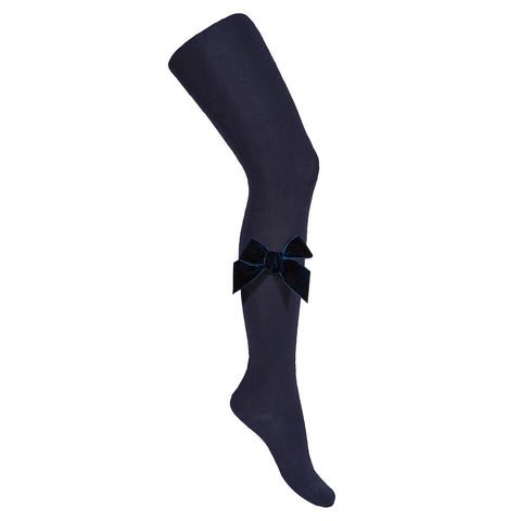 CONDOR TIGHTS - Velvet Bow in MIDNIGHT BLUE (480)