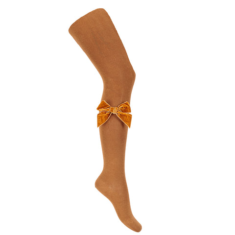 CONDOR TIGHTS - Velvet Bow in GINGERBREAD (688)