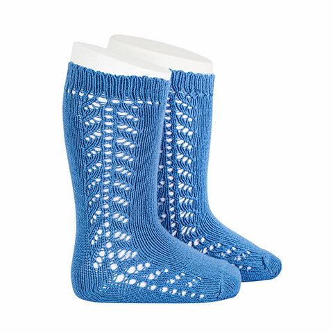 CONDOR SOCKS - Side Lace Knee-High in DENIM (449)