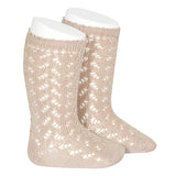 CONDOR SOCKS - Full Lace Knee-High in LATTE (334)