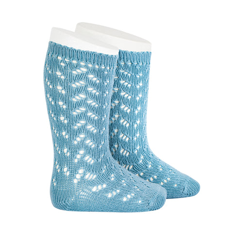 CONDOR SOCKS - Full Lace Knee-High in ICEBERG (416)