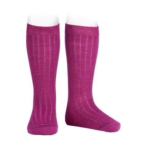 CONDOR SOCKS - Ribbed Knee-High in PETUNIA (597)