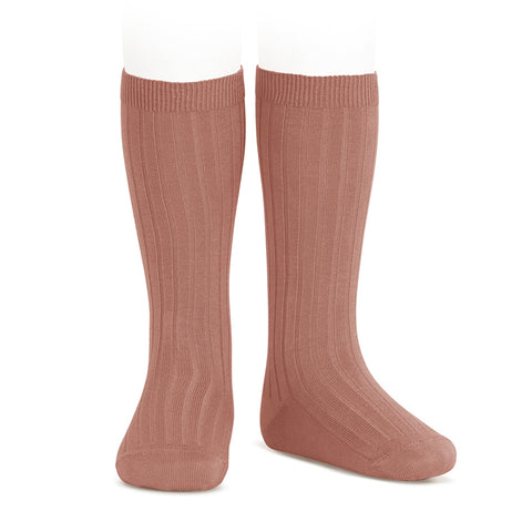 CONDOR SOCKS - Ribbed Knee-High in TERRACOTTA (126)