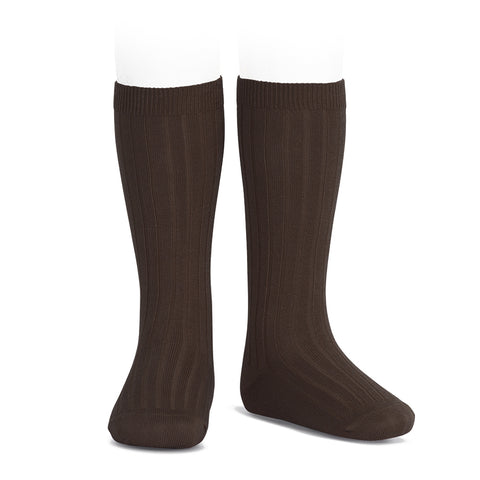 CONDOR SOCKS - Ribbed Knee-High in HICKORY (390)