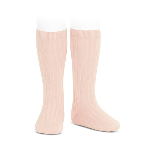 CONDOR SOCKS - Ribbed Knee-High in POWDER PINK (674)