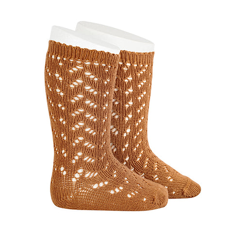 CONDOR SOCKS - Full Lace Knee-High in GINGERBREAD (688)