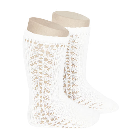 CONDOR SOCKS - Side Lace Knee-High in SNOW (200)