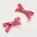 LUCIA 'Velvet' Hair Bow Clip (SET OF 2) - Small - Pink Shades