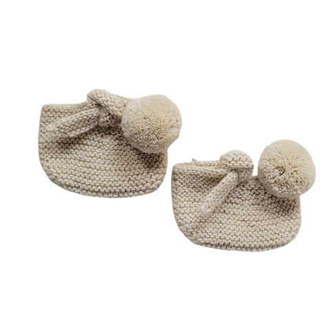 ARLO 'Alpaca' Baby Booties - Cloud & Cloud Pom