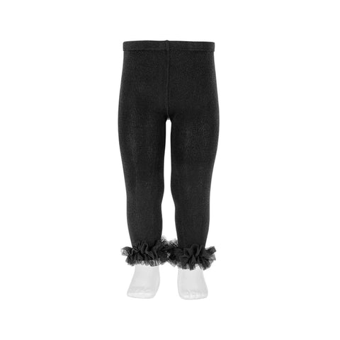 CONDOR LEGGINGS - With Tuelle in EBONY (900)(TWO SIZES LEFT)