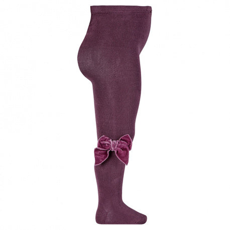 CONDOR TIGHTS - Velvet Bow in EGGPLANT (197)