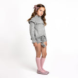 VICTORIA Frilled 'Alpaca' Cardigan - Silver