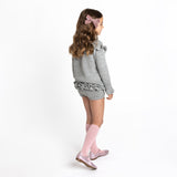 GWENDOLYN Frilled 'Alpaca' Jumper - Silver (BIG SIZES)(TWO SIZES LEFT)