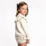 GWENDOLYN Frilled 'Alpaca' Jumper - Cloud (SMALL SIZES)