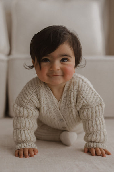 ARTEMIS 'Baby Alpaca' Cardigan - Cloud