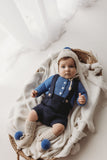 CLEO 'Alpaca' Baby Booties - Cloud & Azure Pom