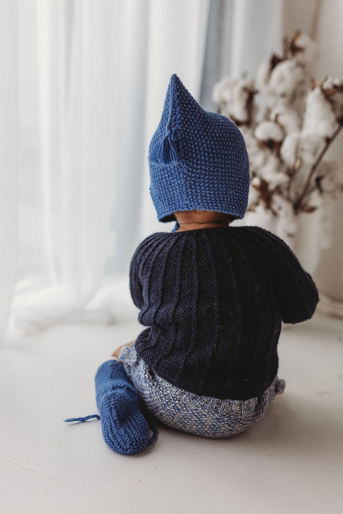 Azure Pixie MAXIMUS 'Alpaca' Pixie Hat - Solid Azure (TWO SIZES LEFT) – Millésime Baby