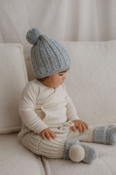 CLOVER 'Baby Alpaca' Hat - Powder Blue & Cloud