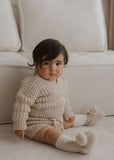 ARTEMIS 'Baby Alpaca' Jumper - Linen & Cloud
