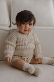 ARTEMIS 'Baby Alpaca' Jumper - Linen & Cloud