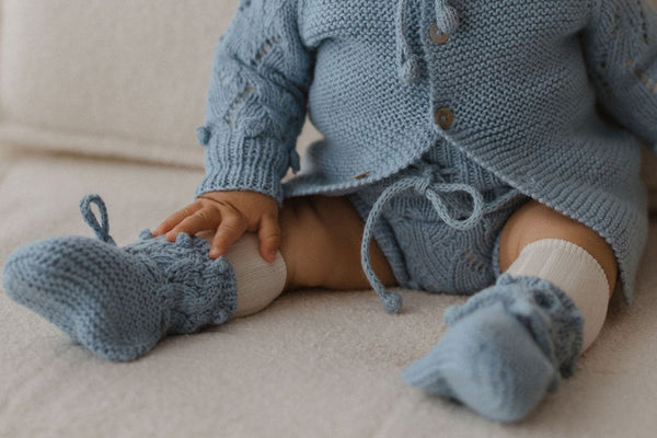 ETIENNE 'Baby Alpaca' Booties - Powder Blue