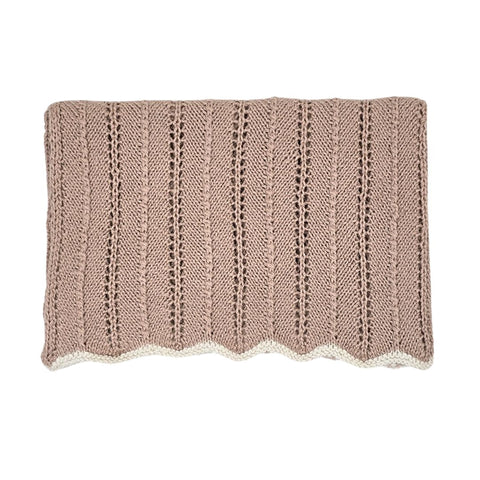 HEIRLOOM LACE 'Baby Alpaca' Blanket - Dusty Blush