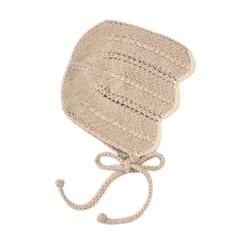 HEIRLOOM LACE 'Baby Alpaca' Bonnet - Linen