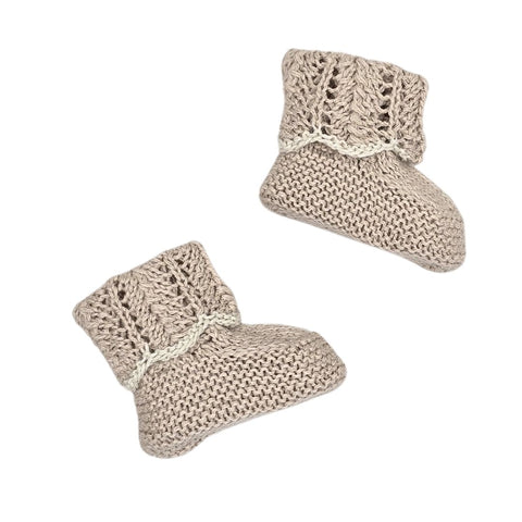 HEIRLOOM LACE 'Baby Alpaca' Booties - Linen