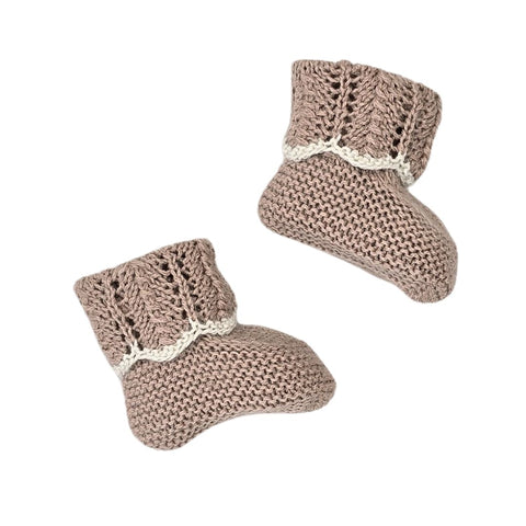 HEIRLOOM LACE 'Baby Alpaca' Booties - Dusty Blush