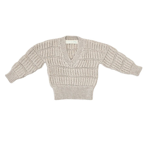 ARTEMIS 'Baby Alpaca' Jumper - Linen & Cloud