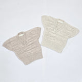 ARTEMIS 'Baby Alpaca' Vest - Linen & Cloud