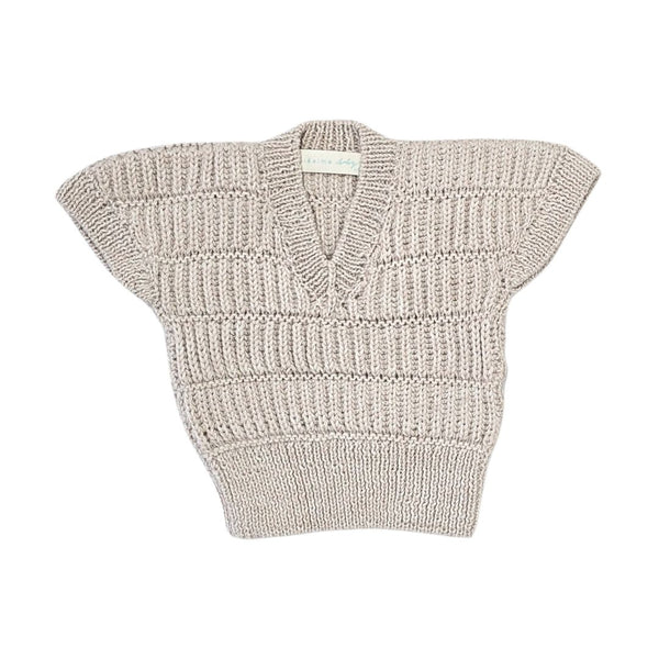 ARTEMIS 'Baby Alpaca' Vest - Linen & Cloud
