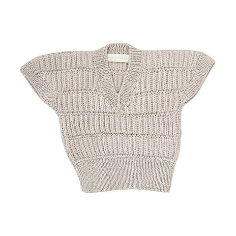ARTEMIS 'Baby Alpaca' Vest - Linen & Cloud