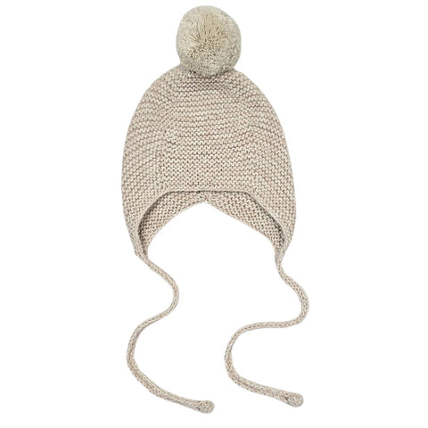 FAIR Pom 'Baby Alpaca' Hat - Linen & Cloud